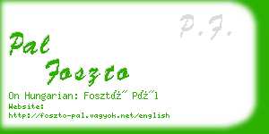 pal foszto business card